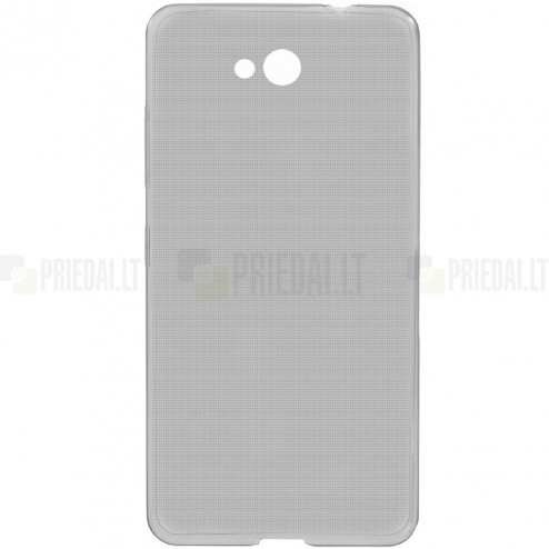 Microsoft Lumia 650 Dual Sim skaidrus (permatomas) kieto silikono TPU ploniausias pasaulyje pilkas dėklas