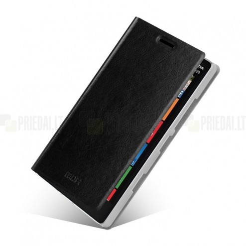 „Mofi“ Rui serijos Nokia Lumia 930 juodas odinis atverčiamas dėklas