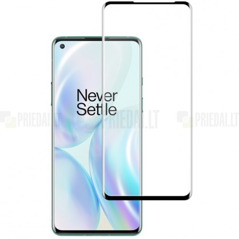 OnePlus 8 „Mocolo“ 9H Tempered Glass sustiprintos apsaugos juodas pilnai dengiantis apsauginis ekrano stiklas 0,26 mm