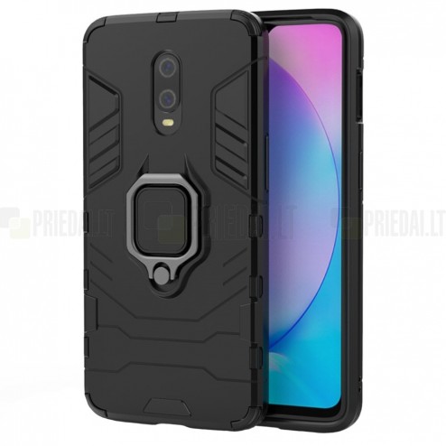Sustiprintos apsaugos „Kickstand“ OnePlus 7 juodas kieto silikono (TPU) ir plastiko dėklas