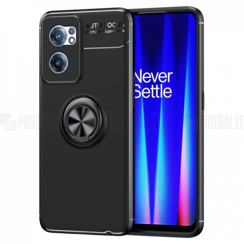 OnePlus Nord CE 2 „Ring“ Kickstand (TPU) juodas dėklas - nugarėlė