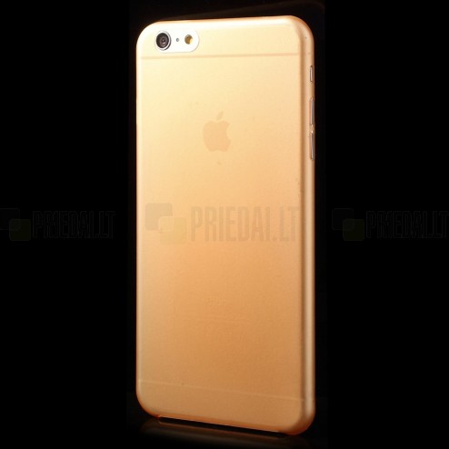 Ploniausias pasaulyje plastikinis skaidrus Apple iPhone 6 Plus (6s Plus) oranžinis dėklas - nugarėlė