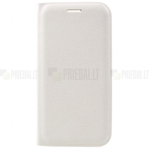 Samsung Galaxy A3 2017 (A320) baltas odinis atverčiamas Smart Wallet dėklas - piniginė