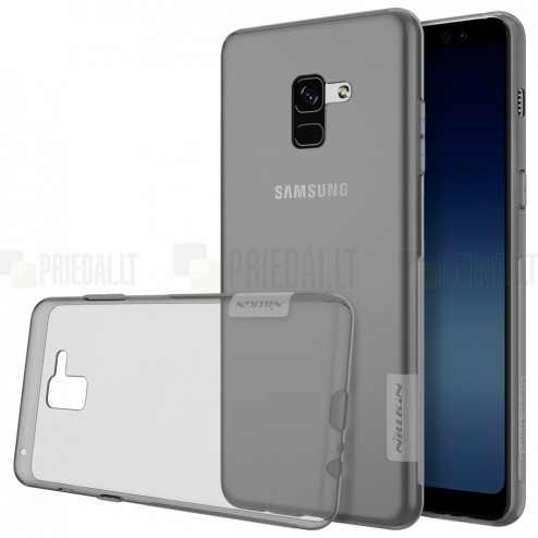 Samsung Galaxy A8 2018 (A530F) Nillkin Nature plonas skaidrus (permatomas) silikoninis TPU pilkas dėklas 