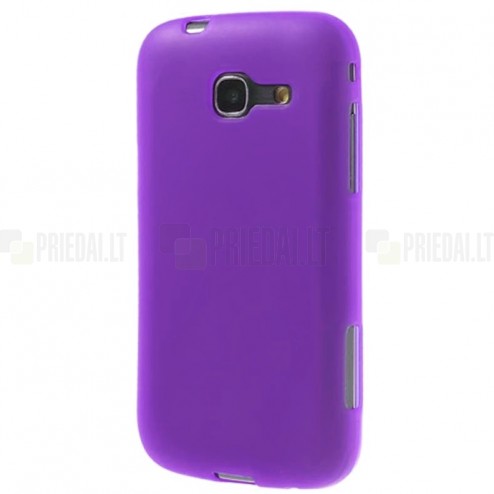 Samsung Galaxy Trend Lite (S7390, S7392) violetinis (permatomas), matinis kieto silikono TPU dėklas - nugarėlė