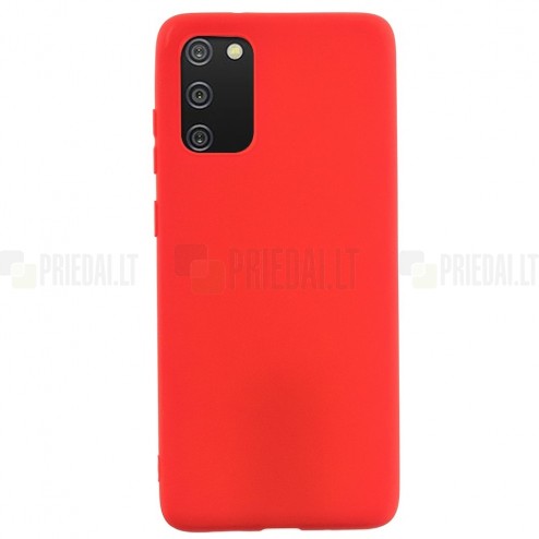 Samsung Galaxy A02s A025 (166.5x75.9x9.2mm) Shell kieto silikono TPU raudonas dėklas - nugarėlė