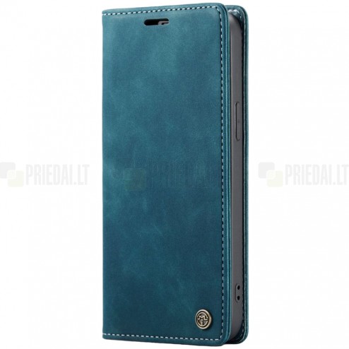Samsung Galaxy A16 CaseMe Retro solidus atverčiamas žalias odinis dėklas - knygutė