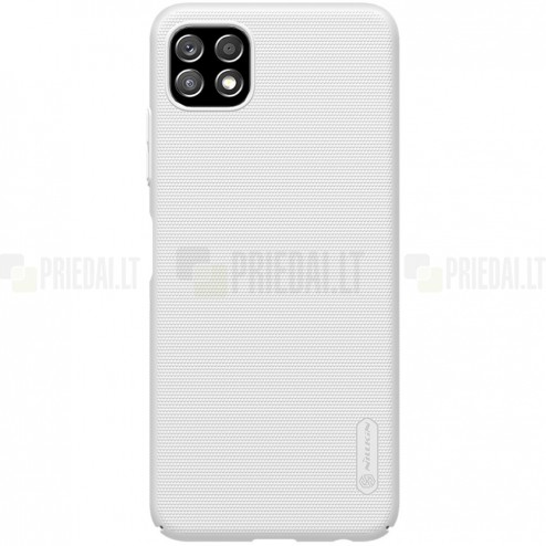 Samsung Galaxy A22 „Nillkin“ Frosted Shield baltas plastikinis dėklas, nugarėlė