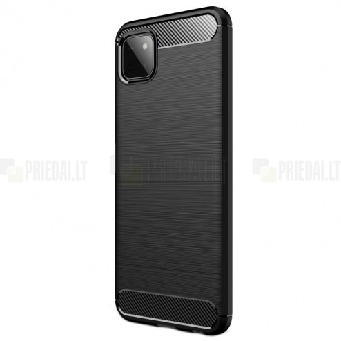 Samsung Galaxy A22 Carbon kieto silikono TPU juodas dėklas - nugarėlė