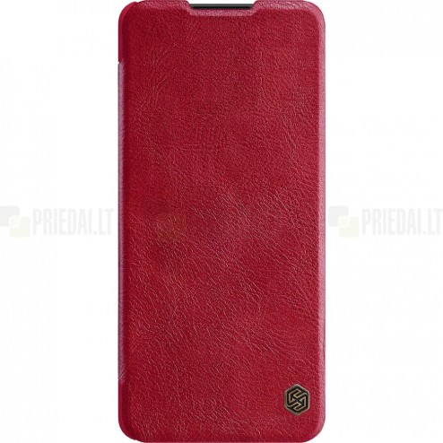 Prabangus „Nillkin“ Qin serijos raudonas odinis atverčiamas Samsung Galaxy A23 5G (SM-A236B, SM-A235F) dėklas
