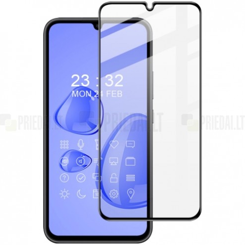 Samsung Galaxy A24 (SM-A245F) „Guardian“ 9H Tempered Glass sustiprintos apsaugos juodas pilnai dengiantis apsauginis ekrano stiklas