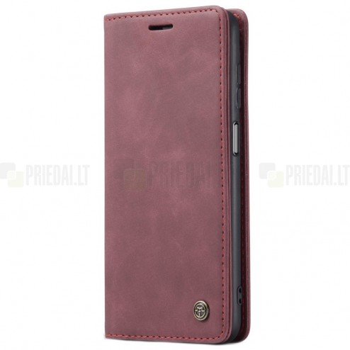 Samsung Galaxy A32 5G CaseMe Retro solidus atverčiamas bordo odinis dėklas - knygutė
