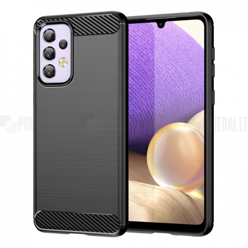 Samsung Galaxy A33 5G (SM-A336E) Carbon kieto silikono TPU juodas dėklas - nugarėlė