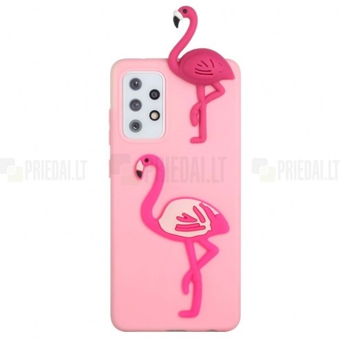 Samsung Galaxy A33 5G (SM-A336E) „Squezy“ Flamingo kieto silikono TPU rožinis dėklas - nugarėlė