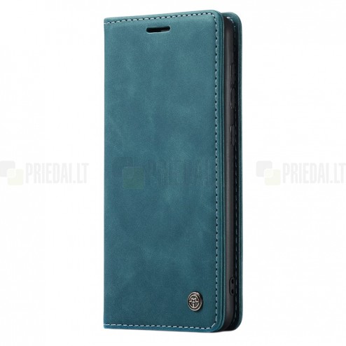 Samsung Galaxy A33 5G (SM-A336E) CaseMe Retro solidus atverčiamas žalias odinis dėklas - knygutė
