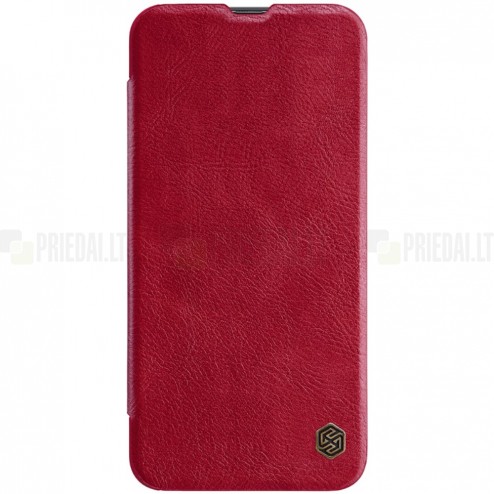 Prabangus „Nillkin“ Qin serijos raudonas odinis atverčiamas Samsung Galaxy A40 (A405F)