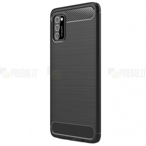 Samsung Galaxy A41 (A415F) Carbon kieto silikono TPU juodas dėklas - nugarėlė