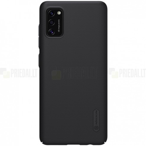 Samsung Galaxy A41 „Nillkin“ Frosted Shield juodas plastikinis dėklas, nugarėlė