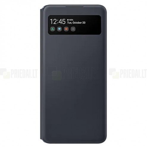 Samsung Galaxy A42 5G originalus S View Wallet Cover atverčiamas juodas dėklas - knygutė