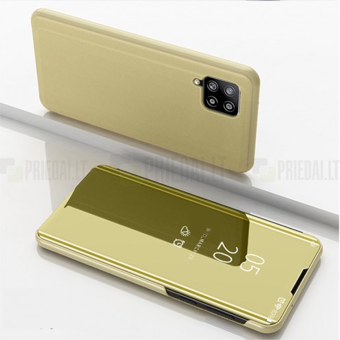 Samsung Galaxy A42 5G plastikinis atverčiamas auksinis dėklas