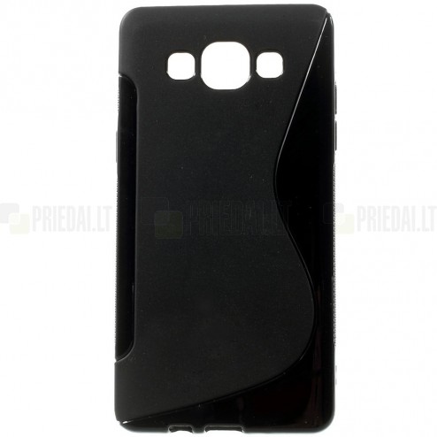 Samsung Galaxy A5 A500 kieto silikono TPU matinis juodas dėklas - nugarėlė
