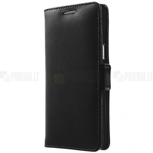 „Doormoon“ serijos Samsung Galaxy A5 (A500) juodas odinis atverčiamas dėklas