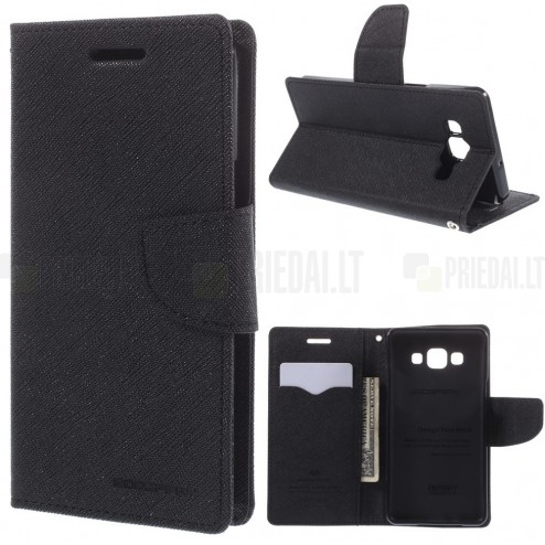 „Mercury“ Fancy Samsung Galaxy A5 (A500F) juodas odinis dėklas