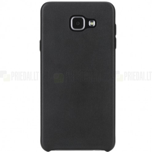 Samsung Galaxy A5 2016 (A510) „Rock“ Slim Leather juodas odinis dėklas - nugarėlė
