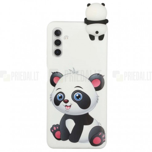 Samsung Galaxy A13 5G „Squezy“ Panda kieto silikono TPU juodas dėklas - nugarėlė
