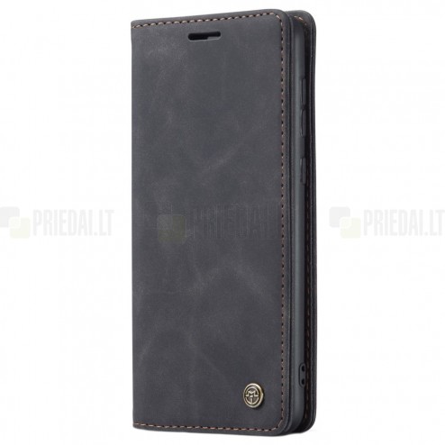 Samsung Galaxy A53 5G (SM-A536B) CaseMe Retro solidus atverčiamas juodas odinis dėklas - knygutė