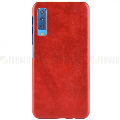 „Litchi“ Skin Leather Samsung Galaxy A7 2018 (A750) raudonas plastikinis dėklas - nugarėlė