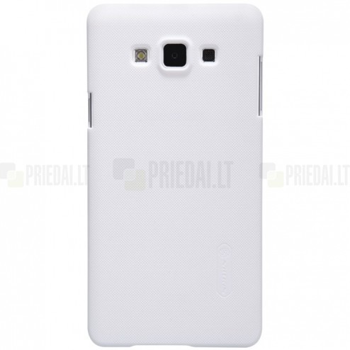 Samsung Galaxy A7 Nillkin Frosted Shield baltas plastikinis dėklas + apsauginė ekrano plėvelė