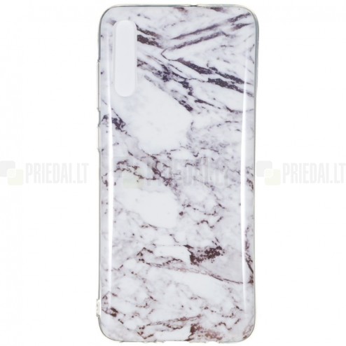 Samsung Galaxy A7 2018 (A750) „Marble“ kieto silikono TPU baltas dėklas - nugarėlė