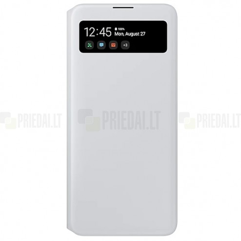 Samsung Galaxy A71 (A715) originalus S View Wallet Cover atverčiamas baltas dėklas - knygutė