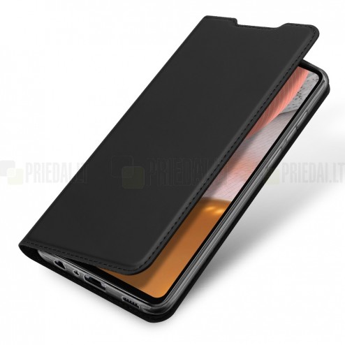 Dux Ducis Skin serijos Samsung Galaxy A72 5G (A726B, A725F) juodas odinis atverčiamas dėkla