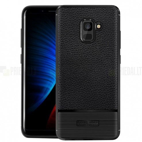 Samsung Galaxy A8 2018 (A530F) „Armor“ kieto silikono TPU juodas dėklas - nugarėlė
