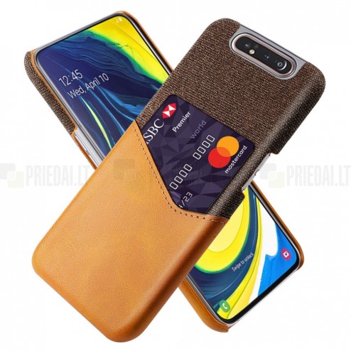 „KSQ“ Shell Samsung Galaxy A80 (A805F)  rudas odinis dėklas - nugarėlė su kišenėle kortelėms