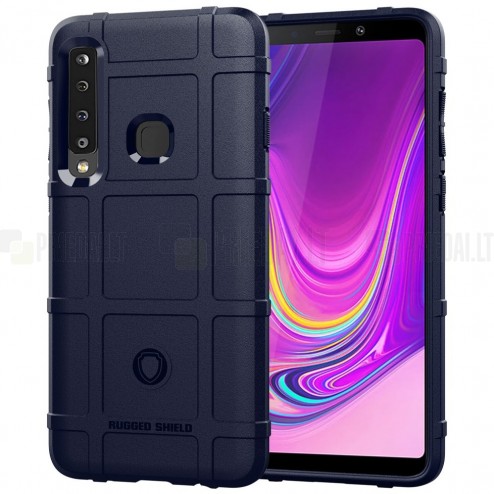 Samsung Galaxy A9 2018 (A9 Star Pro) „Square“ Grid kieto silikono TPU mėlynas dėklas - nugarėlė
