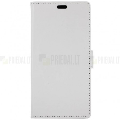 Samsung Galaxy A9 2018 (A9 Star Pro) atverčiamas baltas odinis dėklas, knygutė - piniginė