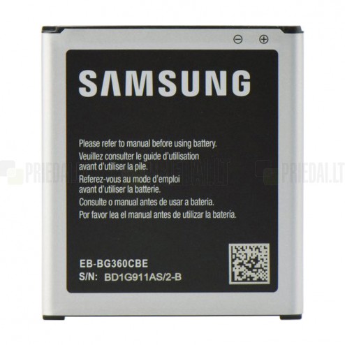 Samsung Galaxy Core Prime (G360) akumuliatorius, baterija (EB-BG360CBE, 2000 mAh, vidinė, originali)