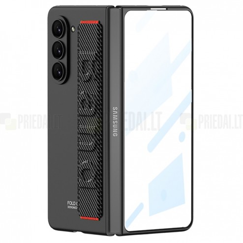 Samsung Galaxy Fold5 5G (SM-F946B) GKK Carbon Glass plastikinis juodas dėklas - nugarėlė