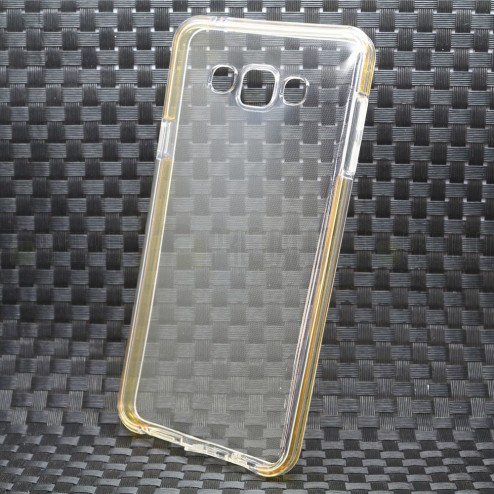 Samsung Galaxy J5 (J500) Silikoninis skaidrus dėklas, auksinis