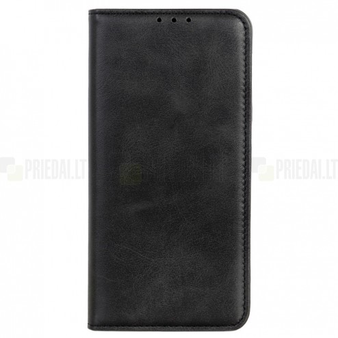 Samsung Galaxy M23 (SM-M236B, SM-E236B) „Split“ juodas odinis atverčiamas dėklas - knygutė