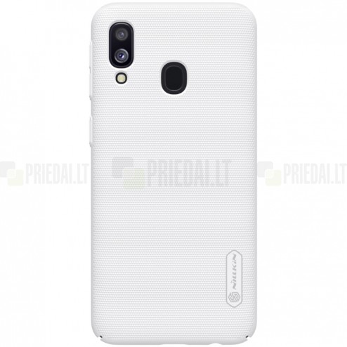 Samsung Galaxy A40 (A405F) Nillkin Frosted Shield baltas plastikinis dėklas 