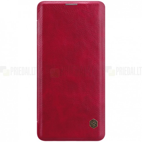 Prabangus „Nillkin“ Qin serijos raudonas odinis atverčiamas Samsung Galaxy S10+ (G975)
