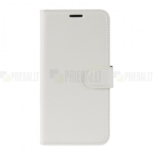 Samsung Galaxy Note 10+ (N975F) atverčiamas juodas odinis Litchi dėklas - piniginė