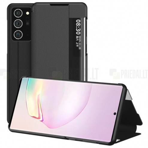 Samsung Galaxy Note 20 (N980F) View Line juodas atverčiamas dėklas - knygutė