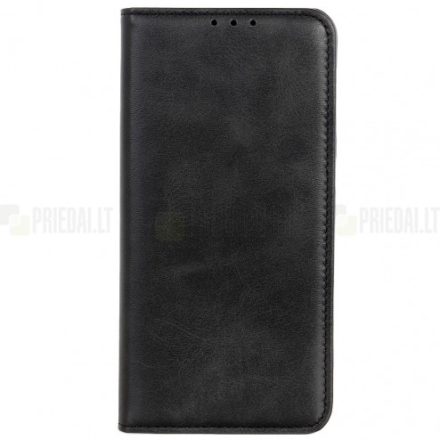 Samsung Galaxy Note 20 Ultra (N986F) „Split“ juodas odinis atverčiamas dėklas - knygutė