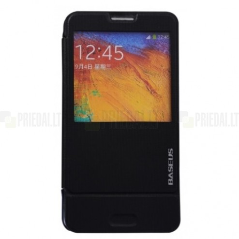 Samsung Galaxy Note 3 Baseus Folio atverčiamas juodas dėklas