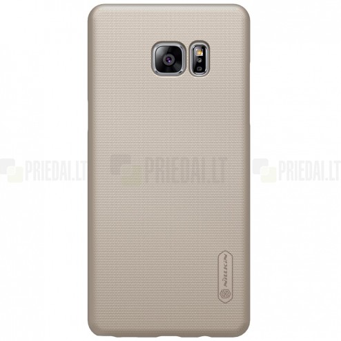 Nillkin Frosted Shield Samsung Galaxy Note 7 (N930) auksinis plastikinis dėklas + apsauginė ekrano plėvelė